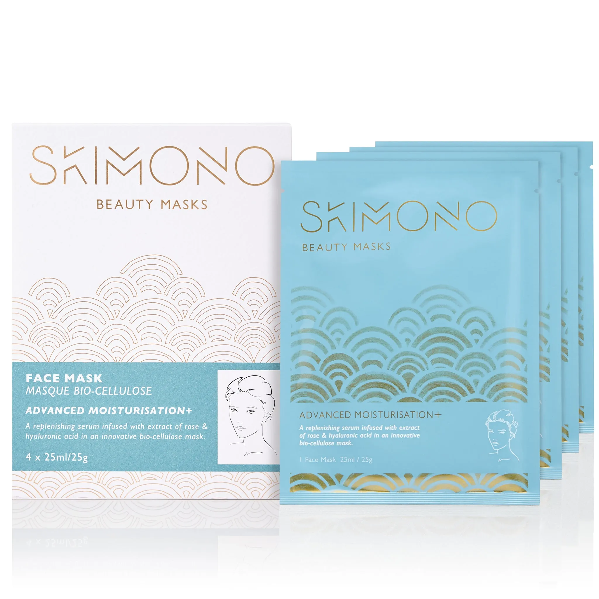 Advanced Moisturisation  Bio-cellulose Face Mask x4 Pack