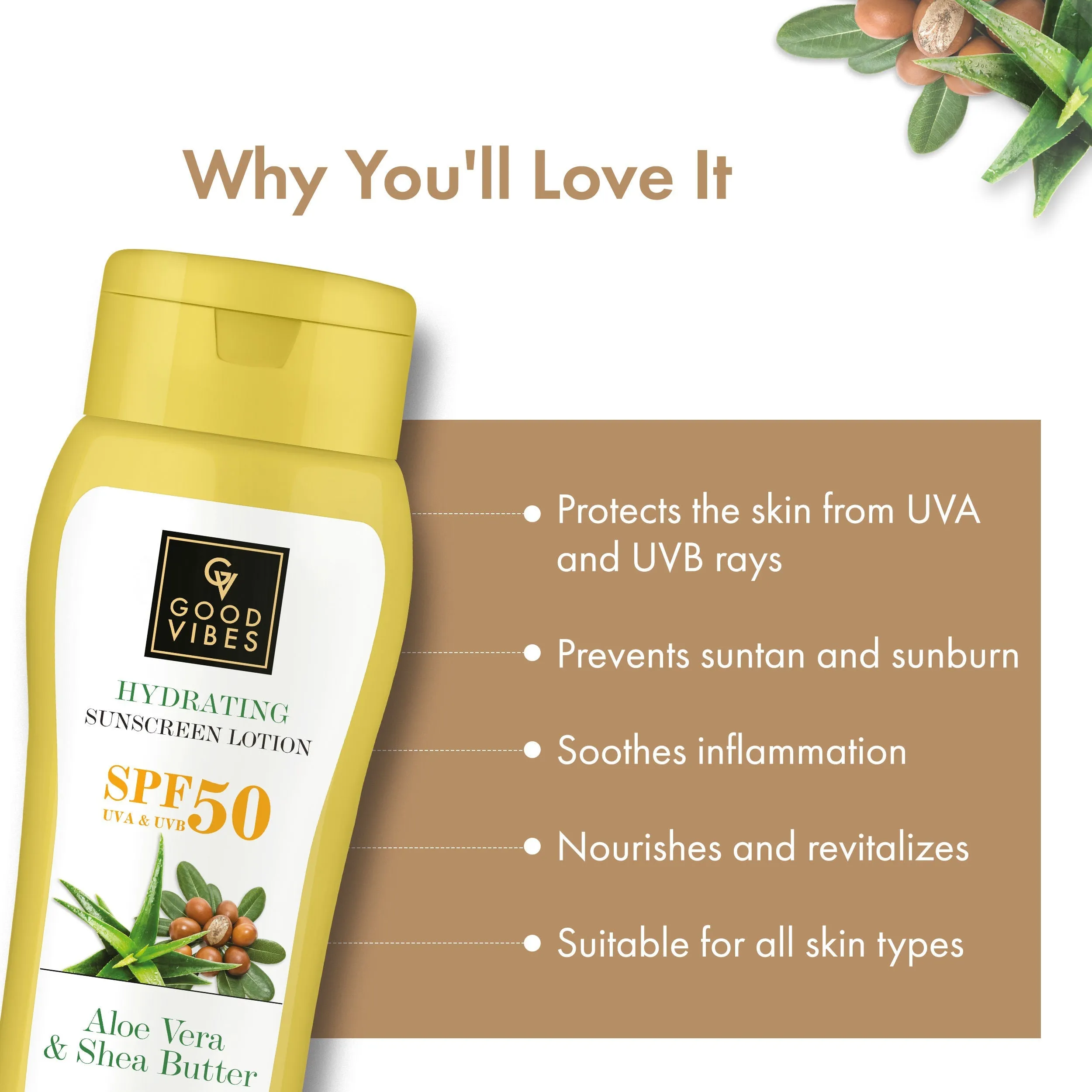 Aloe Vera & Shea Butter Hydrating Sunscreen Lotion SPF 50