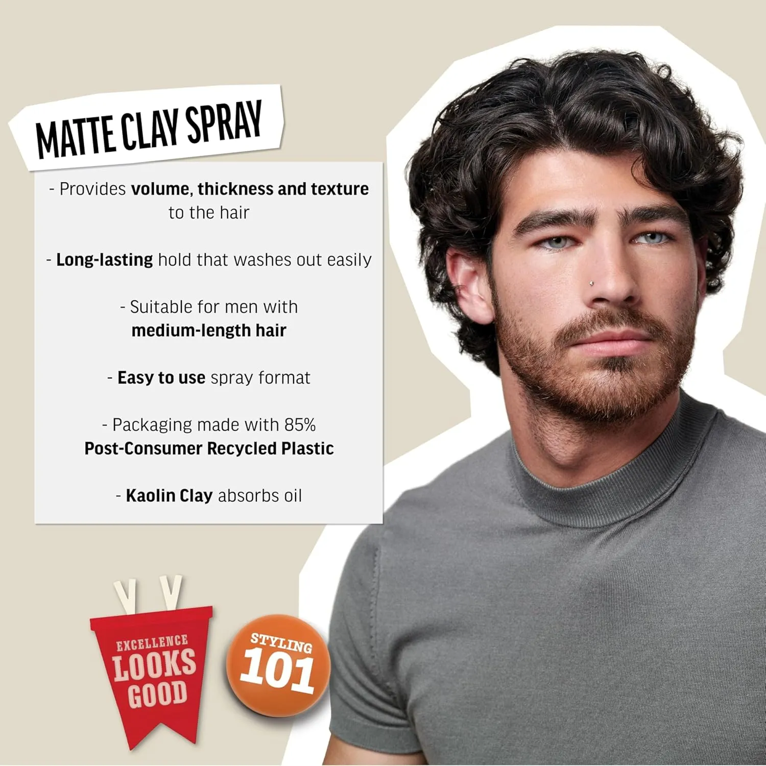 American Crew Matte Clay Spray - Texturising Oil Absorbing Spray 150ml