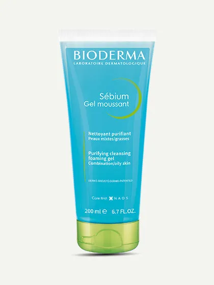 Bioderma Sebium Gel Moussant | Purifying Foaming Gel Cleanser for Combination to Oily Skin (200ml)