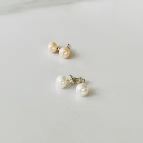 Button Pearl Earrings