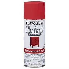 Chalked 1-Coat Spray Paint, Ultra Matte Farmhouse Red, 12-oz.