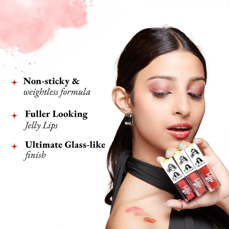Elitty Jelly Lips - Lip Gloss- Infused with Witch Hazel, Jajoba Oil, & Vitamin E, High Shine, Long Lasting, Vegan & Cruelty Free - Lip Love Combo
