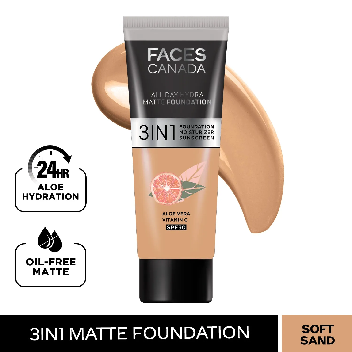 FACES CANADA All Day Hydra Matte Foundation Soft Sand 041 15ml