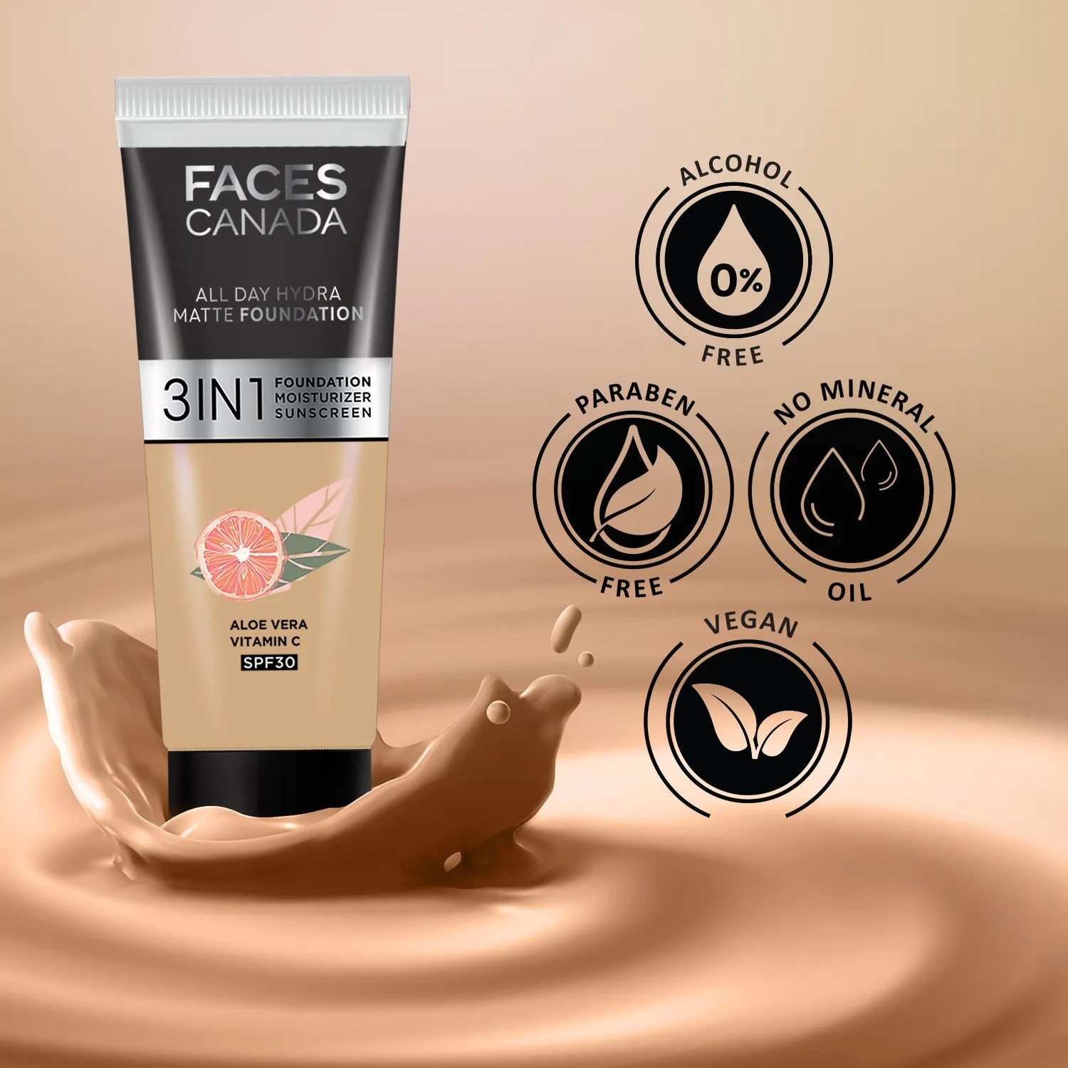 FACES CANADA All Day Hydra Matte Foundation Soft Sand 041 15ml