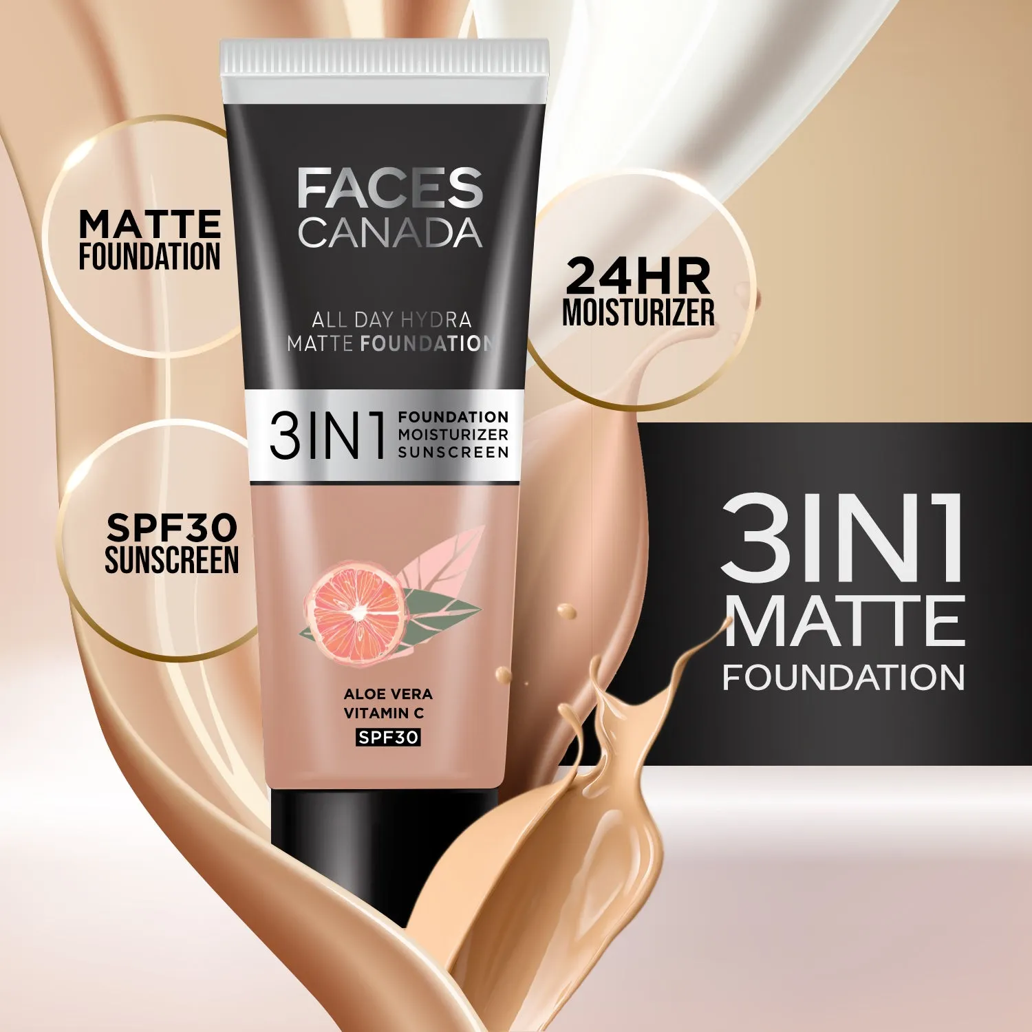 FACES CANADA All Day Hydra Matte Foundation Soft Sand 041 15ml