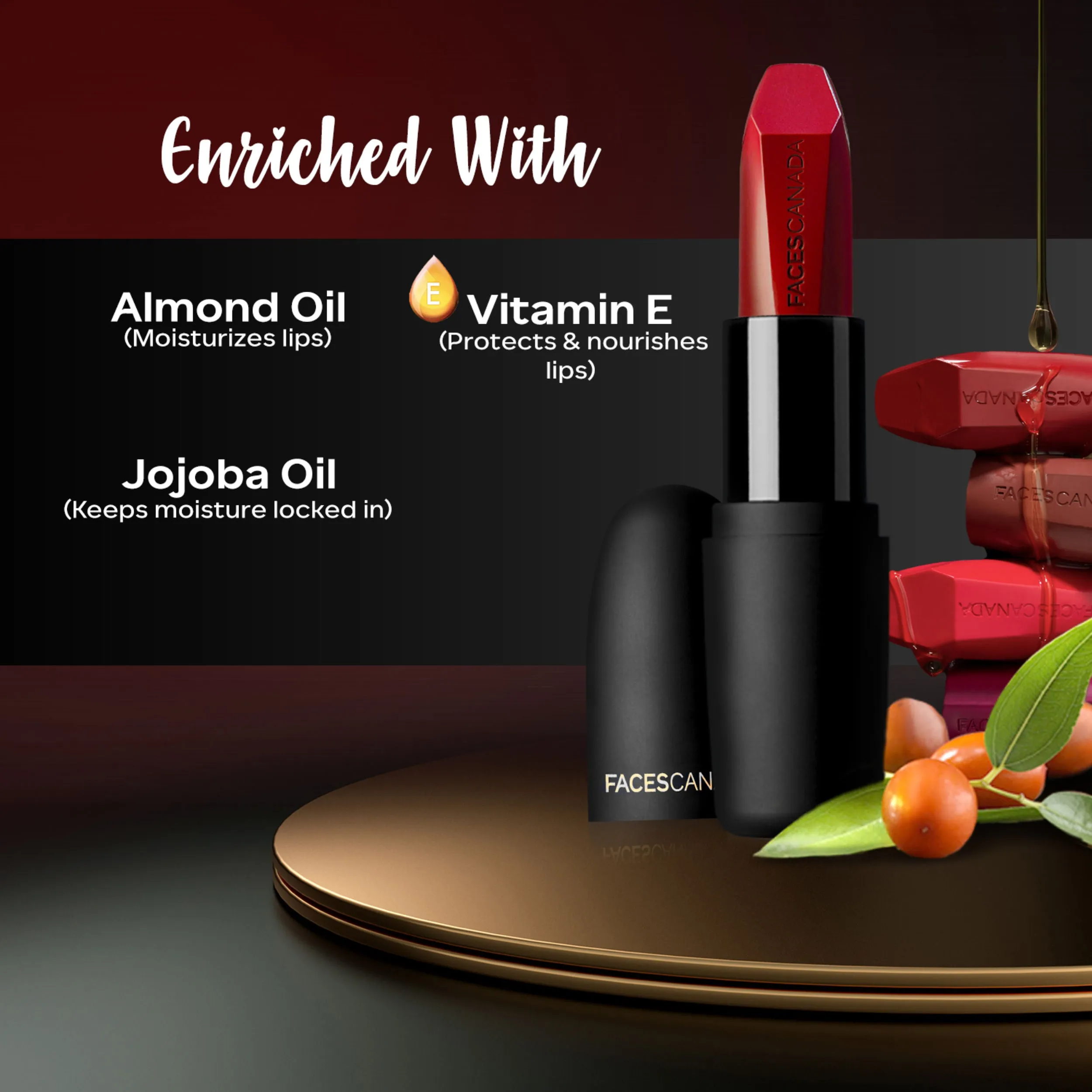 Faces Canada Weightless Matte Lipstick |Jojoba and Almond Oil enriched| Highly pigmented | Smooth One Stroke Weightless Color | Keeps Lips Moisturized | Shade - Flamboyant Plum 4g