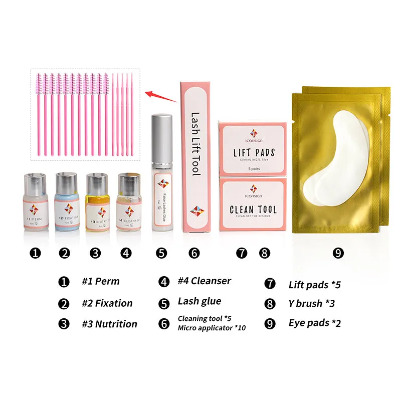 Lash Lift Kit ICONSIGN - Professional Eyelash Lifting Perm for Stunning Curled Lashes