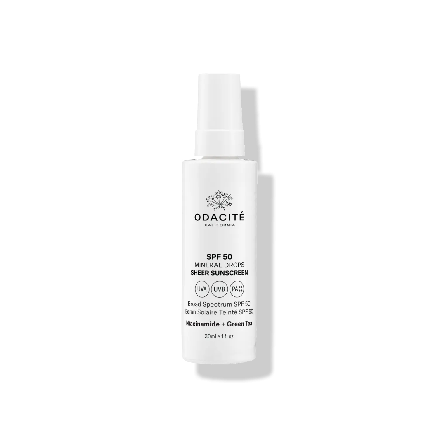 Mineral Drops • Niacinamide   Green Tea • SPF 50 Sheer Sunscreen