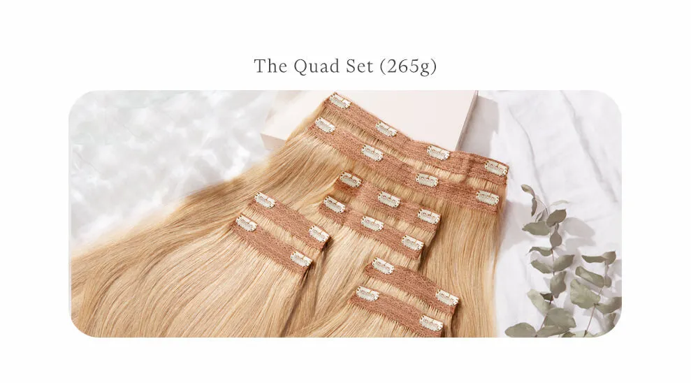 Natural Black, 20" Quad Clip-In Hair Extensions, 1B | 265g
