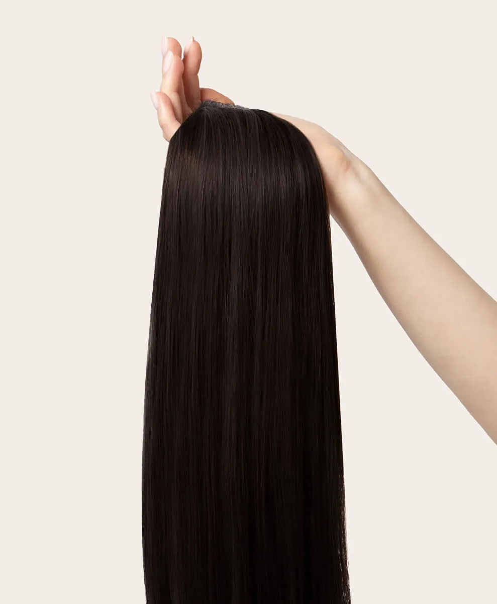 Natural Black, 20" Single Seamless Clip-In Weft, 1B | 30g