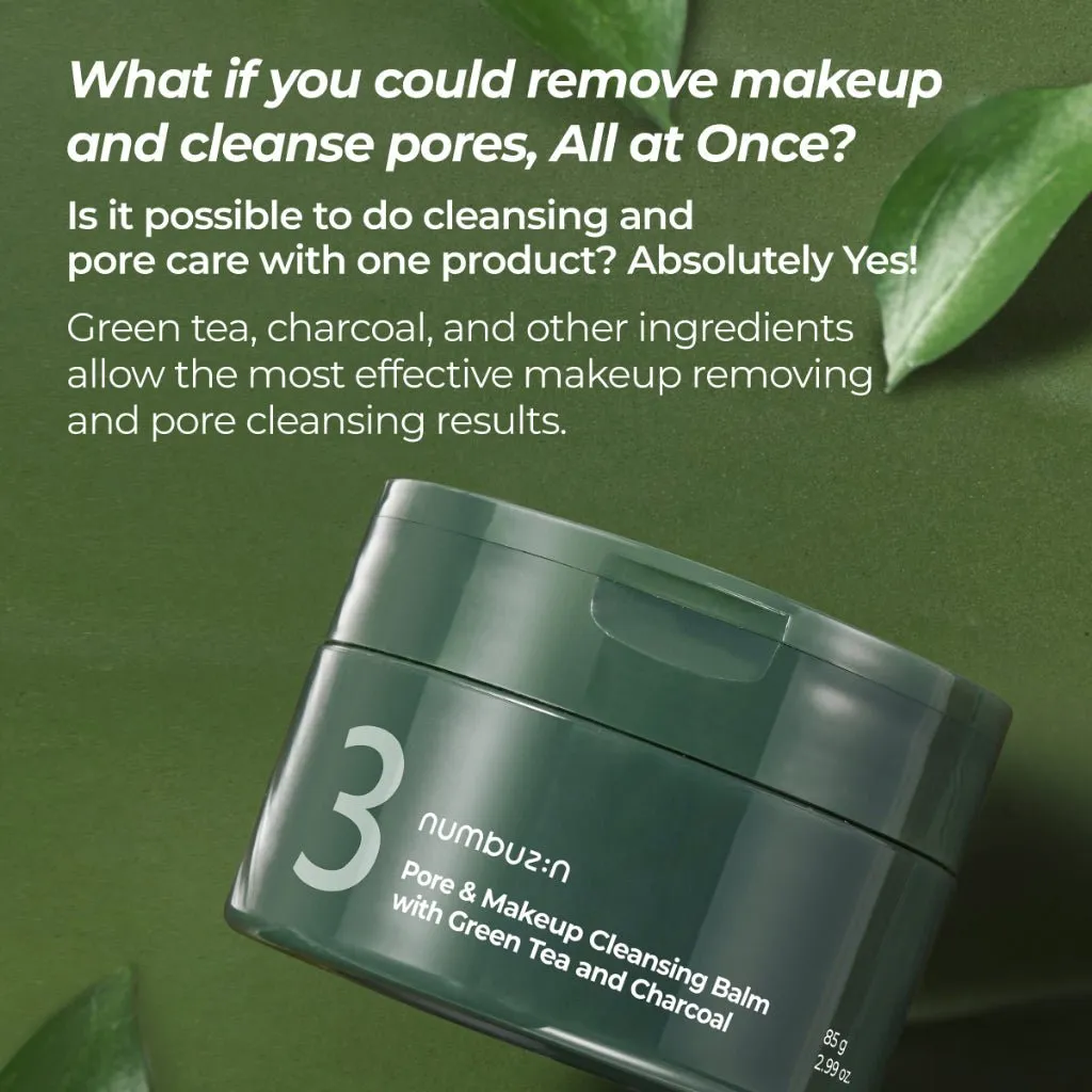 NUMBUZIN No.3 Pore & Makeup Cleansing Balm with Green Tea and Charcoal