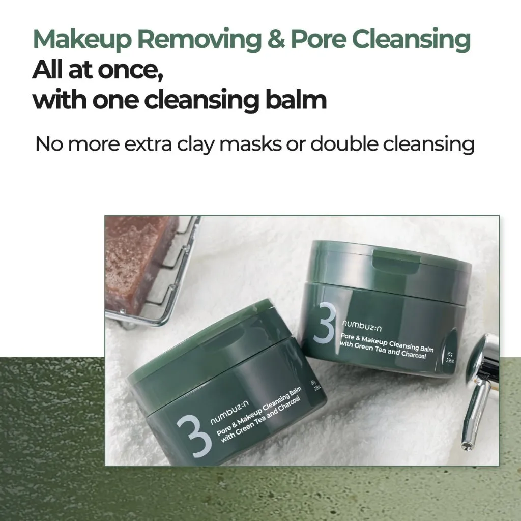 NUMBUZIN No.3 Pore & Makeup Cleansing Balm with Green Tea and Charcoal