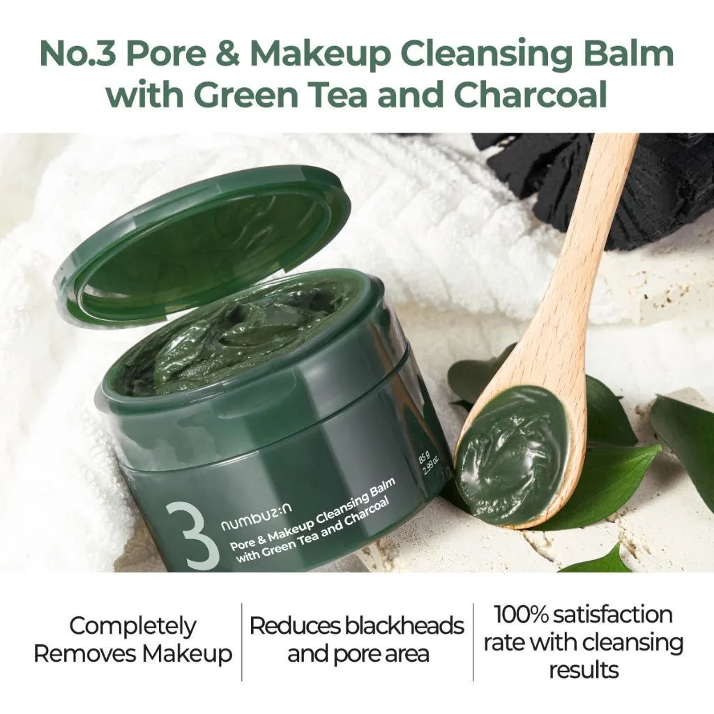 NUMBUZIN No.3 Pore & Makeup Cleansing Balm with Green Tea and Charcoal