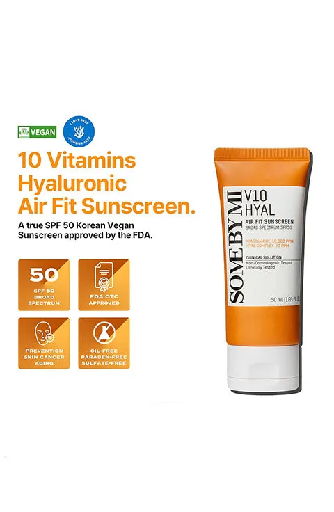 SOME BY MI V10 Hyal Air Fit Sunscreen - 1.69Oz, 50ml
