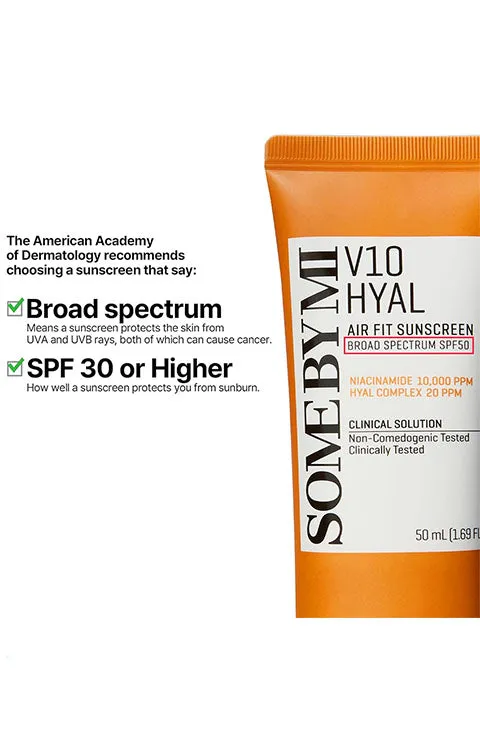 SOME BY MI V10 Hyal Air Fit Sunscreen - 1.69Oz, 50ml