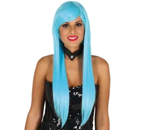 Straight Long Light Blue Wig Deluxe