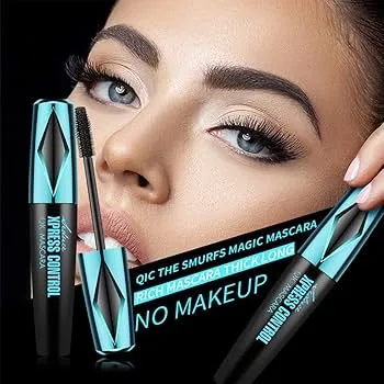 Waterproof Mascara Black, 5D Silk Fiber Mascara Black Volume and Length Waterproof